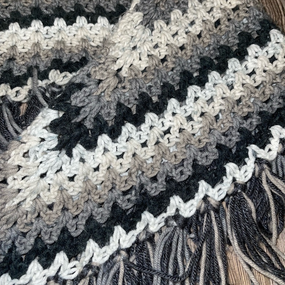 Crochet Granny Afghan Cape Poncho - Picture 6 of 11